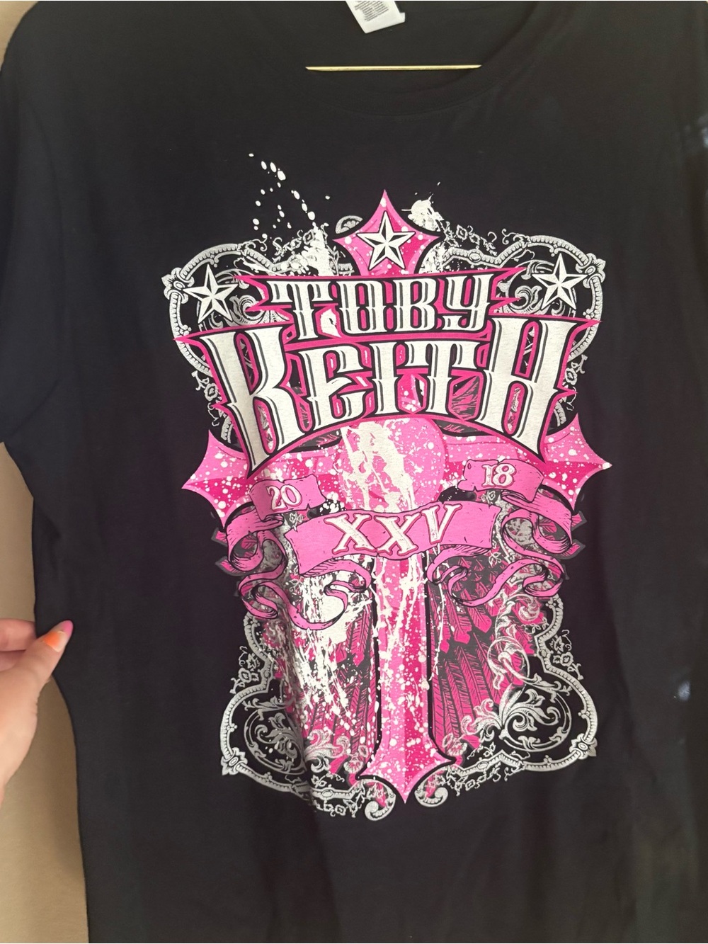Toby Keith 25th Anniversary XXV Graphic T Shirt Black Pink 2XL - Picture 5 of 7